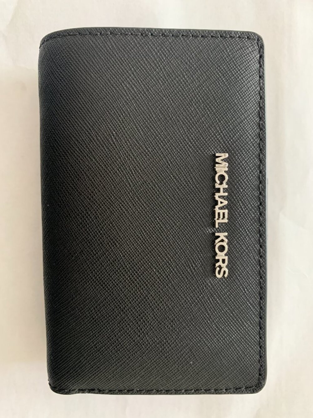 Michael Kors Black Medium Crossgrain Leather Wallet NWOT